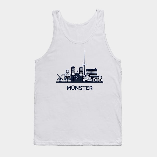 Skyline emblem of Münster, city in North Rhine-Westphalia, Germany Tank Top by yulia-rb